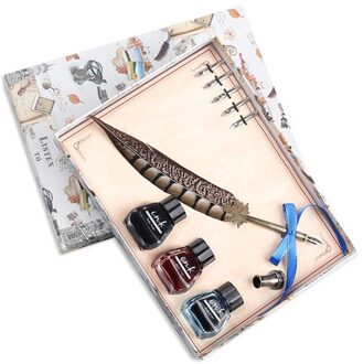 Quill Pen Set, Vintage Veren Pen Vulpennen Briefpapier Voor Student/Leraren