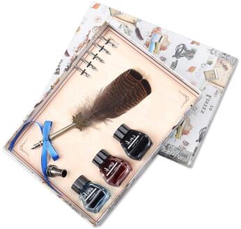 Quill Pen Set, Vintage Veren Pen Vulpennen Briefpapier Voor Student/Leraren