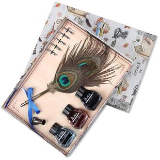 Quill Pen Set, Vintage Veren Pen Vulpennen Briefpapier Voor Student/Leraren
