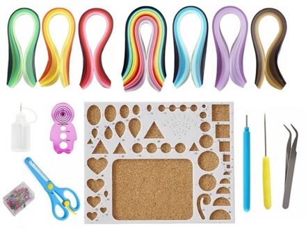 Quilling Papier Kit Quilled Papier 860 STKS Strips Quilling Papier in 30 Kleuren met 8 STKS Verschillende Quilling Gereedschap Papier breedte: 5mm