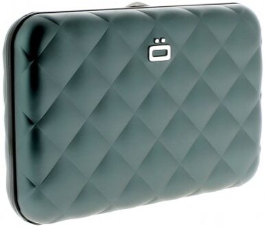 Quilted Button Dames Creditcardhouder RFID Platinum Groen