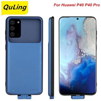 Quling 5000 Mah Voor Huawei P40 Batterij Case P40 Pro Batterij Oplader Bank Vermogen Case Voor Huawei P40 Pro Batterij case P40 blauw