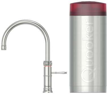Quooker Classic Fusion Round Keukenkraan Set - Kokend Warm- en Koud Water - RVS - Inclusief COMBI Reservoir
