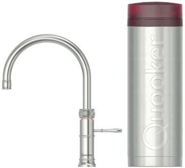 Quooker Classic Fusion Round Keukenkraan Set - Kokend Warm- en Koud Water - RVS - Inclusief PRO3 Reservoir