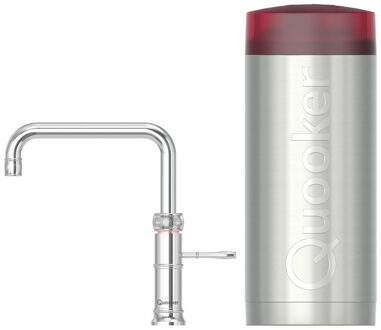 Quooker Classic Fusion Square Keukenkraan Set - Kokend Warm- en Koud Water - Chroom - Inclusief COMBI+ Reservoir