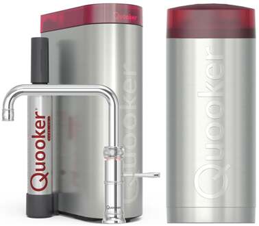 Quooker Classic Fusion Square Keukenkraan Set - Kokend Warm- en Koud Water - Chroom - Inclusief COMBI Reservoir & CUBE - Direct Gekoeld Bruisend Water