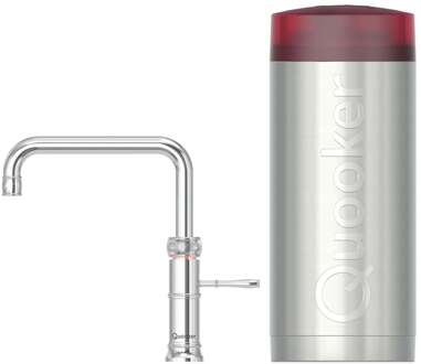 Quooker Classic Fusion Square Keukenkraan Set - Kokend Warm- en Koud Water - Chroom - Inclusief COMBI Reservoir