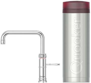 Quooker Classic Fusion Square Keukenkraan Set - Kokend Warm- en Koud Water - Chroom - Inclusief PRO3 Reservoir