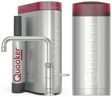 Quooker Classic Fusion Square Keukenkraan Set - Kokend Warm- en Koud Water - RVS - Inclusief COMBI+ Reservoir & CUBE - Direct Gekoeld Bruisend Water