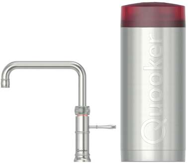 Quooker Classic Fusion Square Keukenkraan Set - Kokend Warm- en Koud Water - RVS - Inclusief COMBI Reservoir