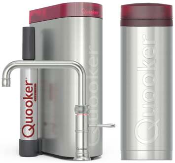 Quooker Classic Fusion Square Keukenkraan Set - Kokend Warm- en Koud Water - RVS - Inclusief PRO3 Reservoir & CUBE - Direct Gekoeld Bruisend Water