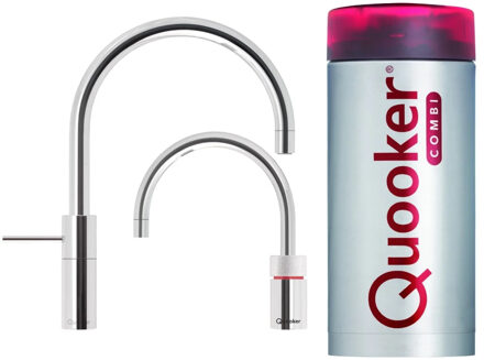 Quooker COMBI+ Twintap Nordic Round Chroom Kokendwaterkraan Zilver