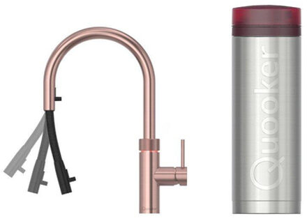 Quooker flex kokendwaterkraan - draaibare & uittrekbare uitloop - PRO3 reservoir - Warm / kokend water - rosé koper 3XRCO