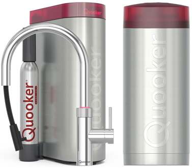 Quooker Flex Round Keukenkraan Set - Kokend Warm- en Koud Water - Uittrekbare Slang - Chroom - Inclusief COMBI+ Reservoir & CUBE - Direct Gekoeld Bruisend Water