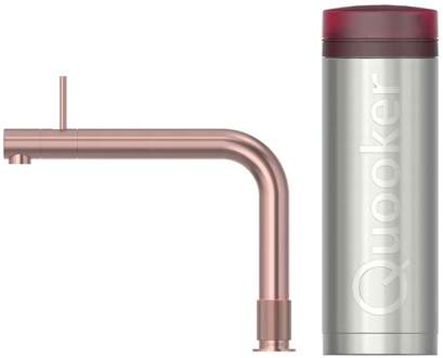 Quooker Front Keukenkraan Set - Kokend Warm- en Koud Water - Rosé Koper - Inclusief PRO3 Reservoir