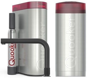 Quooker Front Keukenkraan Set - Kokend Warm- en Koud Water - Zwart - Inclusief COMBI Reservoir & CUBE - Direct Gekoeld Bruisend Water