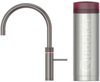 Quooker Fusion Round Keukenkraan Set - Kokend Warm- en Koud Water - Gunmetal - Inclusief PRO3 Reservoir