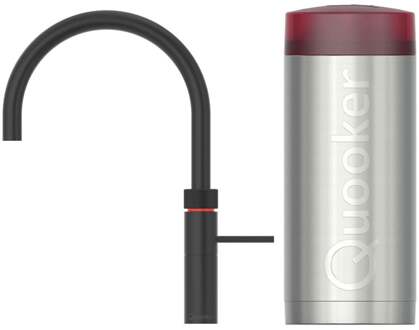Quooker Fusion Round Keukenkraan Set - Kokend Warm- en Koud Water - Zwart - Inclusief COMBI Reservoir