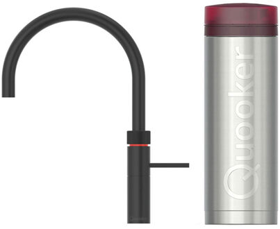 Quooker Fusion Round Keukenkraan Set - Kokend Warm- en Koud Water - Zwart - Inclusief PRO3 Reservoir