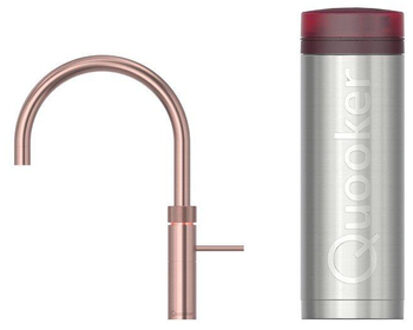Quooker Fusion Round kokendwaterkraan - draaibare uitloop - PRO3 reservoir - Warm / kokend water - rosé koper 3FRRCO