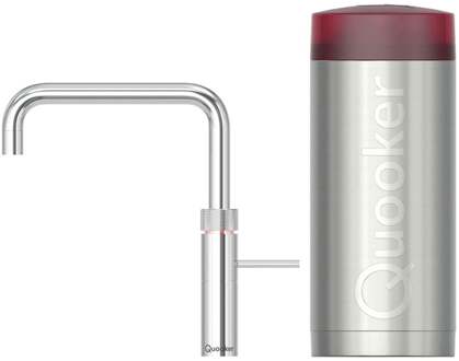 Quooker Fusion Square Keukenkraan Set - Kokend Warm- en Koud Water - Chroom - Inclusief COMBI+ Reservoir