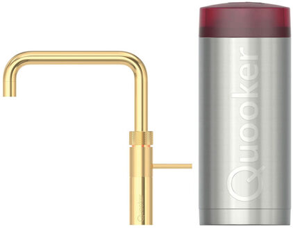 Quooker Fusion Square Keukenkraan Set - Kokend Warm- en Koud Water - Goud - Inclusief COMBI+ Reservoir