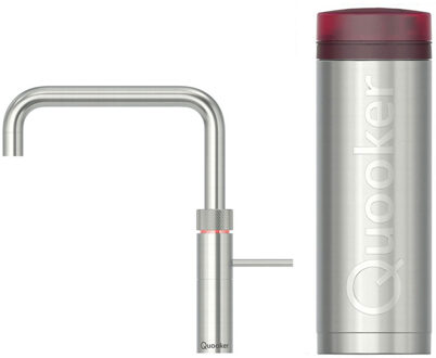 Quooker Fusion Square Keukenkraan Set - Kokend Warm- en Koud Water - RVS - Inclusief PRO3 Reservoir