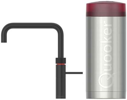 Quooker Fusion Square Keukenkraan Set - Kokend Warm- en Koud Water - Zwart - Inclusief COMBI Reservoir