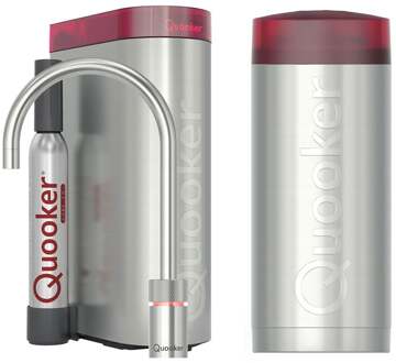 Quooker Nordic Round Kokendwaterkraan Single Tap Set - Kokend Water - Chroom - Inclusief COMBI+ Reservoir & CUBE - Direct Gekoeld Bruisend Water