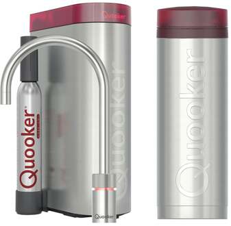Quooker Nordic Round Kokendwaterkraan Single Tap Set - Kokend Water - Chroom - Inclusief PRO3 Reservoir & CUBE - Direct Gekoeld Bruisend Water