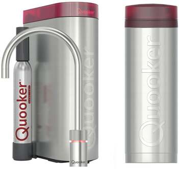 Quooker Nordic Round Kokendwaterkraan Single Tap Set - Kokend Water - RVS - Inclusief PRO3 Reservoir & CUBE - Direct Gekoeld Bruisend Water