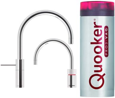 Quooker Nordic Round Twintaps Kokendwaterkraan met PRO3-VAQ Reservoir 3NRCHRTT, chroom