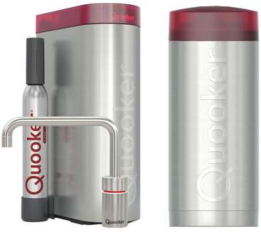 Quooker Nordic Square Kokendwaterkraan Single Tap Set - Kokend Water - RVS - Inclusief COMBI+ Reservoir & CUBE - Direct Gekoeld Bruisend Water