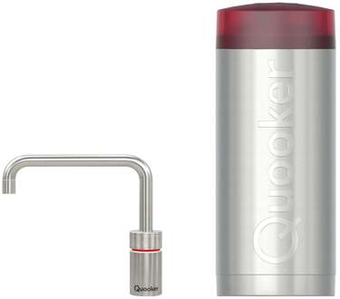 Quooker Nordic Square Kokendwaterkraan Single Tap Set - Kokend Water - RVS - Inclusief COMBI+ Reservoir