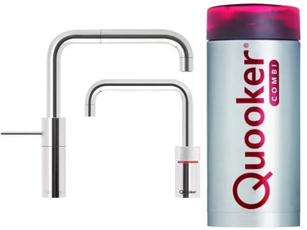 Quooker Nordic Square Twintaps met Combi Boiler Chroom Quooker