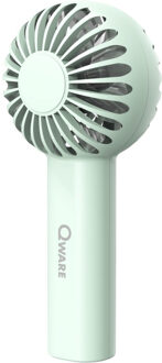 Qware Mini handventilator Deluxe - groen - 7 x 13 cm - verkoeling in zomer
