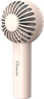 Qware Mini handventilator Deluxe - roze - 7 x 13 cm - verkoeling in zomer
