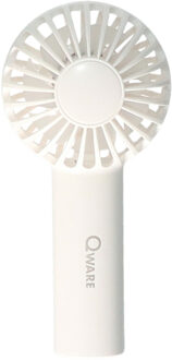 Qware Mini handventilator Deluxe - wit - 7 x 13 cm - verkoeling in zomer