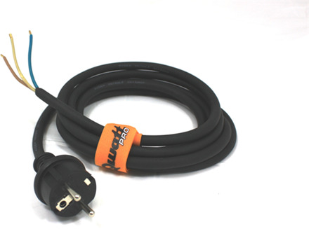 QWATTPRO Aansluitsnoer kl.I 3m 3G1,0 H07RN-F zwart IP44 - 2511121 - 2511121