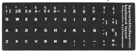 QWERTY ES keyboard stickervel