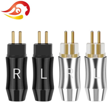 QYFANG 1 Pair 2 PIN 0.78mm Audio Jack Wire Connector Gold Plated Earphone Pins HiFi Headset Plug Metal Adapter For UM3X W4R UE18