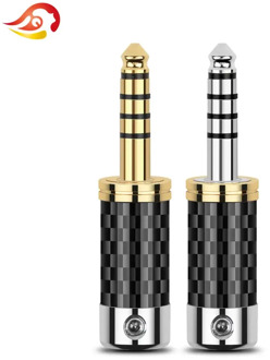 QYFANG 4.4mm 5 Pole Balanced Stereo Adapter Carbon Fiber Audio Jack Rhodium Plated Earphone Plug Wire Connector For NW-WM1ZA4.4