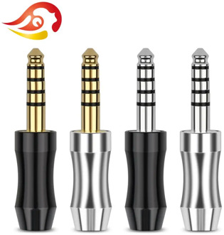 QYFANG 4.4mm Earphone Plug 5 Pole Stereo Rhodium/Gold Plated Copper Balance Audio Jack Wire Connector HiFi Headset Metal Adapter