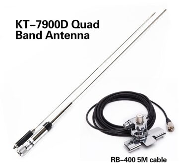 Qyt KT-7900D Quad Band 144/220/350/440 Mhz Mobile Radio Antenne Voor Qyt KT-7900D Quad Band auto Mobiele Radio KT7900D Kt 7900D add clip kabel