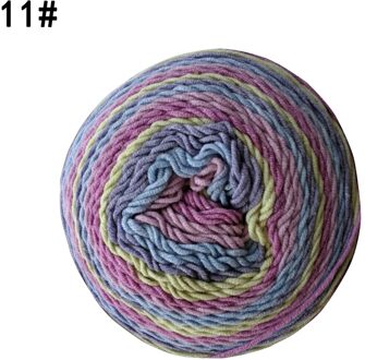 Qzlknit 250G/Bal Regenboog Katoenen Garen Segment Verven 5 Strengen Van Melk Katoenen Garen Diy Hand Gebreide Sjaal sofa Kussen Taart Garen nummer 11