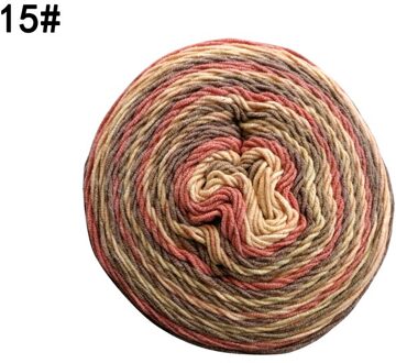 Qzlknit 250G/Bal Regenboog Katoenen Garen Segment Verven 5 Strengen Van Melk Katoenen Garen Diy Hand Gebreide Sjaal sofa Kussen Taart Garen nummer 15