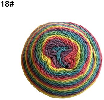 Qzlknit 250G/Bal Regenboog Katoenen Garen Segment Verven 5 Strengen Van Melk Katoenen Garen Diy Hand Gebreide Sjaal sofa Kussen Taart Garen nummer 18