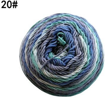 Qzlknit 250G/Bal Regenboog Katoenen Garen Segment Verven 5 Strengen Van Melk Katoenen Garen Diy Hand Gebreide Sjaal sofa Kussen Taart Garen nummer 20