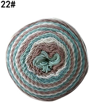 Qzlknit 250G/Bal Regenboog Katoenen Garen Segment Verven 5 Strengen Van Melk Katoenen Garen Diy Hand Gebreide Sjaal sofa Kussen Taart Garen nummer 22