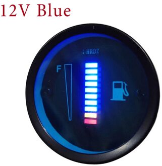 R-AUTO 1 Pcs Auto Fuel Gauge 52Mm * 28Mm 12V 24V Brandstof Niveau Meter Gauge Brandstof niveau Sensor Auto Universeel Auto Accessoires 12V blauw